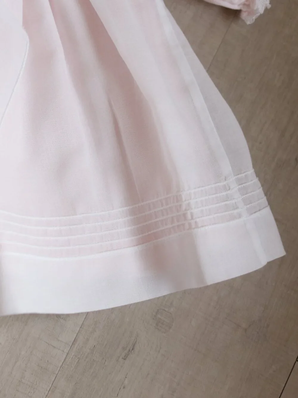 White Smocked Heirloom Dress Bullion Roses Pearls Pintucks Special Occasion 6M